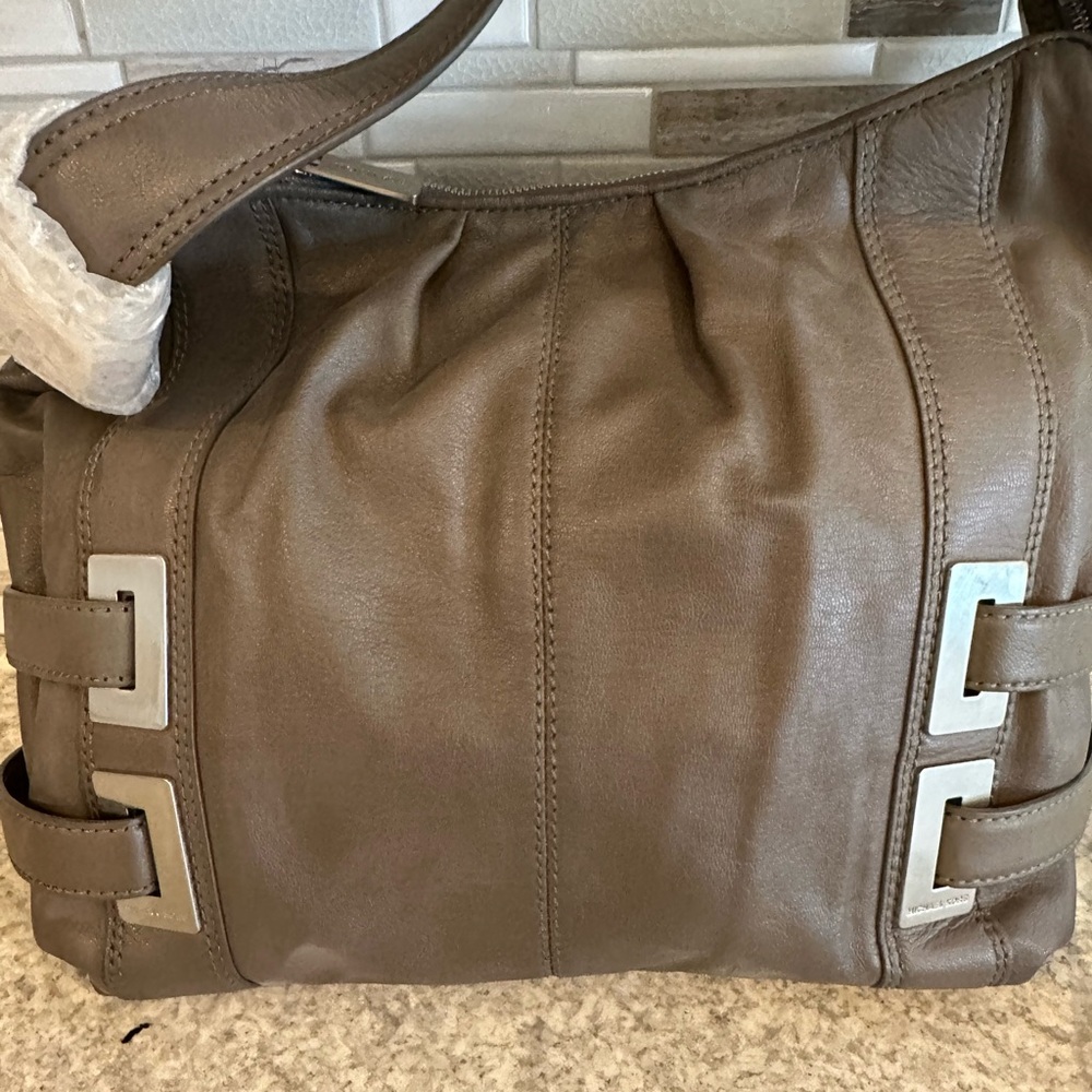 Michael Kors Taupe Leather Shoulder Bag